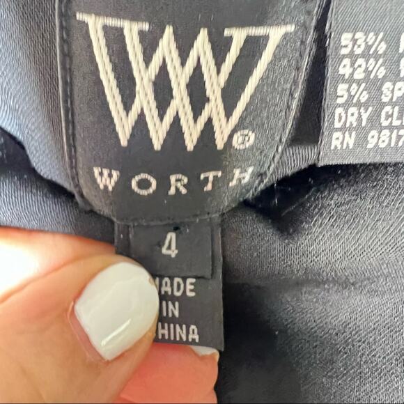Worth wool blend black straight business casual midi skirt size 4 B177 - Picture 2 of 4